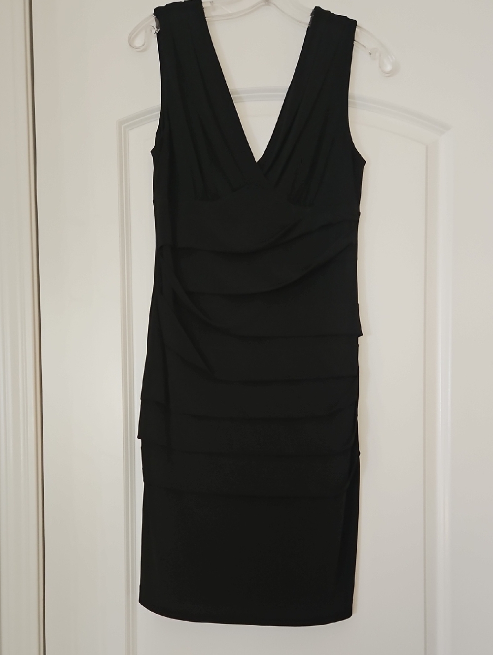 Dress Barn LBD Black V-Neck Tiered Mini Dress